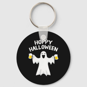 Hoppy Halloween Fun Halloween Cute Ghost Beer Drin Key Ring