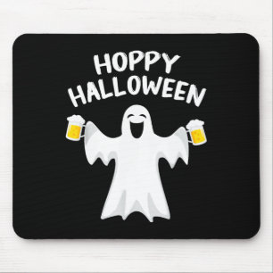 Hoppy Halloween Fun Halloween Cute Ghost Beer Drin Mouse Mat
