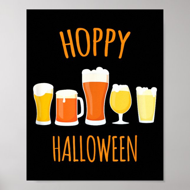 Hoppy Halloween - Funny Halloween Beer Drinking Poster (Front)