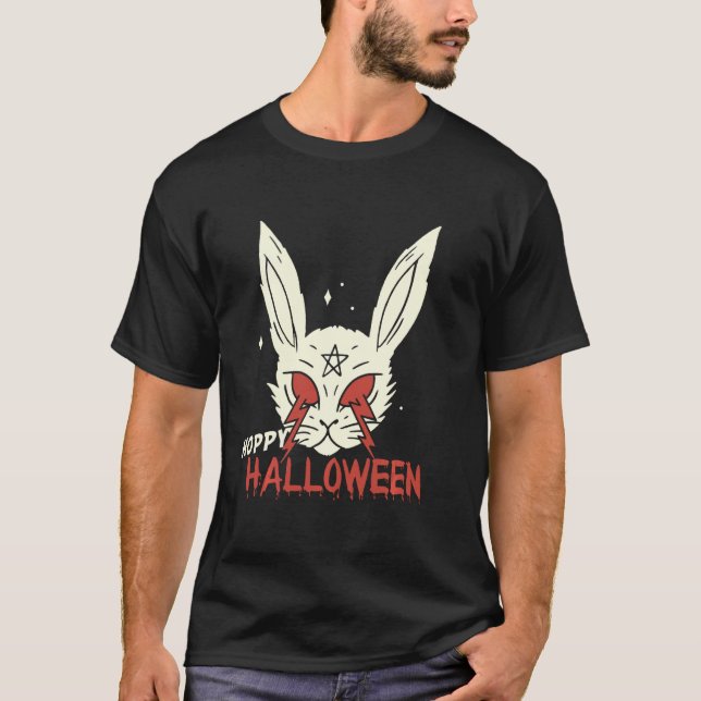 Hoppy Halloween Happyhalloween Spooky Evil Bunny L T-Shirt (Front)