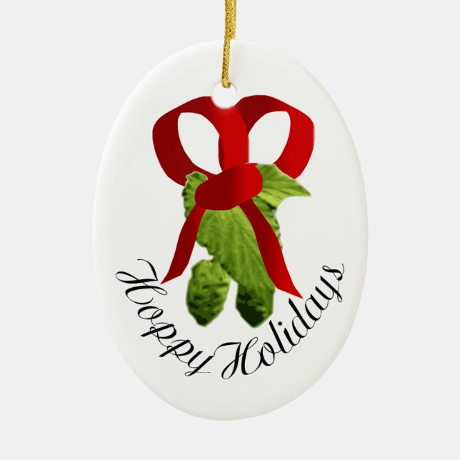 Hoppy Holidays Ceramic Tree Decoration (Front)