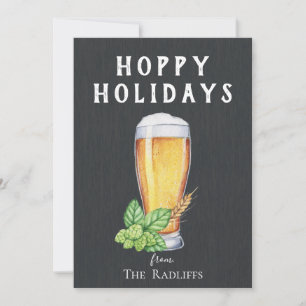 Hoppy Holidays Chalkboard Flat Holiday Card