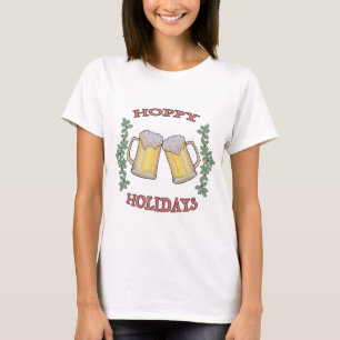 Hoppy Holidays Christmas Beer Drinking T shirt des