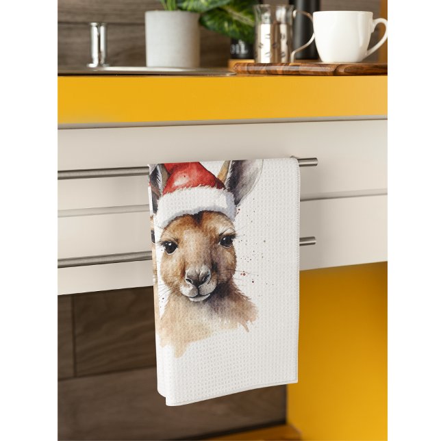 Hoppy Holidays, Christmas Kangaroo custom Tea Towel (Creator Uploaded)