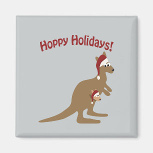 Hoppy Holidays! christmas Kangaroo Magnet