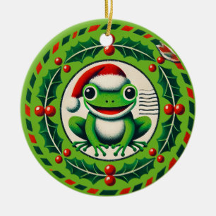 Hoppy Holidays Frog Christmas Ceramic Tree Decoration