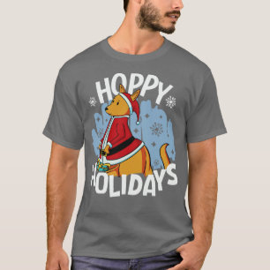 Hoppy Holidays Funny Christmas Kangaroo T-Shirt