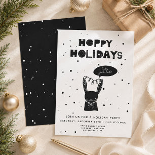 Hoppy Holidays Let's get lit Fun Party Invitation