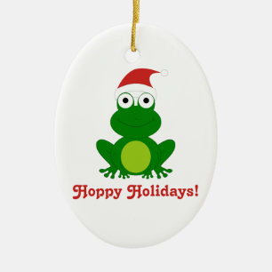 Hoppy Holidays Santa Frog Christmas ornament