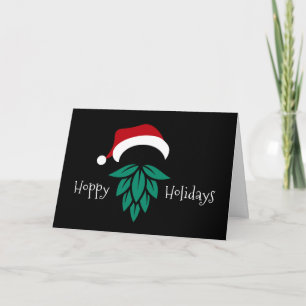 Hoppy Holidays Santa Hat & Hops Beard Holiday Card