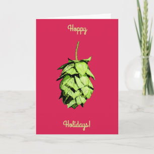 Hoppy Holidays!  Stunning hop , cheery greetings! Holiday Card