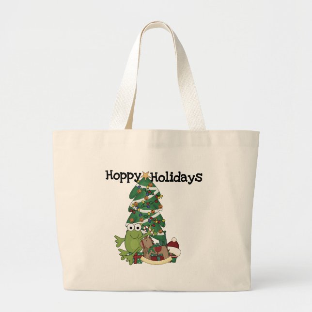 Hoppy Holidays Tshirts and Gifts Large Tote Bag (Front)