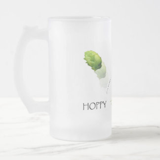 Hoppy Hoppy Joy Joy Frosted Glass Beer Mug