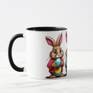 Hoppy Hunt: Whimsical Rabbit Crew Easter  Mug