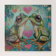 Hoppy Love- Whimsical Frog Romance Puzzle