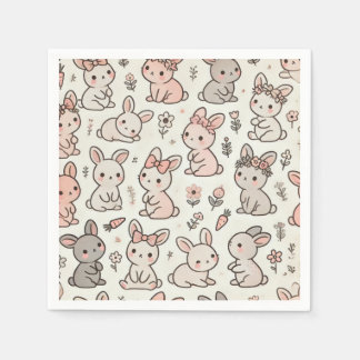 Hoppy Moments: Bunny Baby Shower Paper Napkins