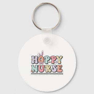 Hoppy Nurse Groovy Easter Day For Nurses And Easte Key Ring