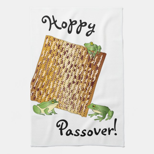 Hoppy Passover Kitchen Towels (Vertical)