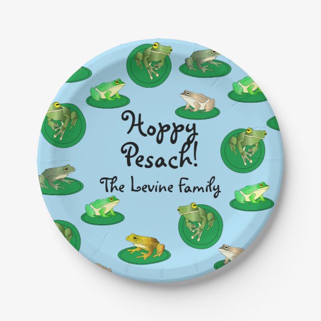 Hoppy Pesach! Personalised Paper Plates (Front)