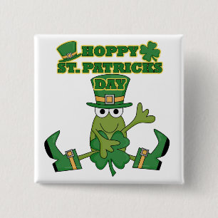 Hoppy St. Patricks Day Tshirts and Gifts 15 Cm Square Badge