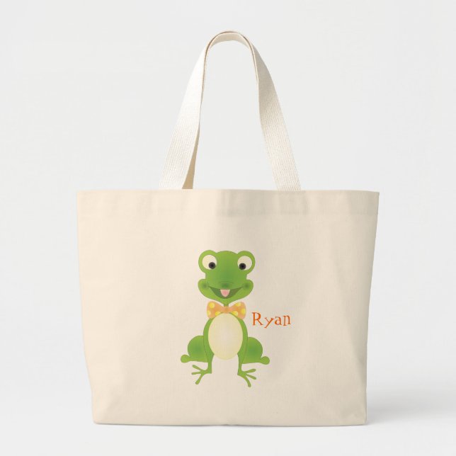 Hoppy the Frog Large Tote Bag (Front)