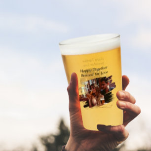 Hoppy Together Brewed For Love Beer Glass Cup