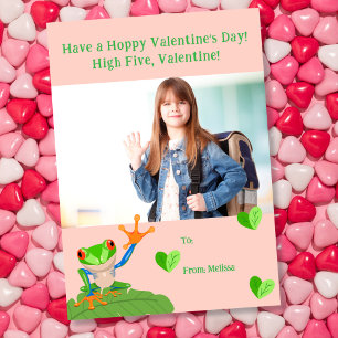 Hoppy Valentine's Day Frog Kids Classroom Photo Holiday Card