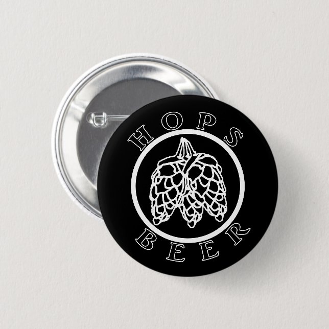 Hops  Beer 6 Cm Round Badge (Front & Back)