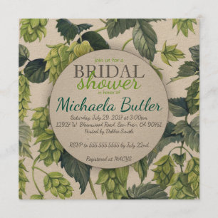 Hops, Beer Bridal Shower Invitation