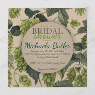 Hops, Beer Bridal Shower Invitation