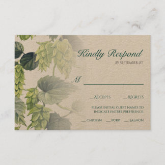 Hops, Beer Wedding Collection RSVP Card