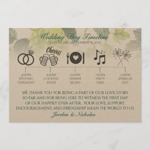 Hops, Beer Wedding Program Programme
