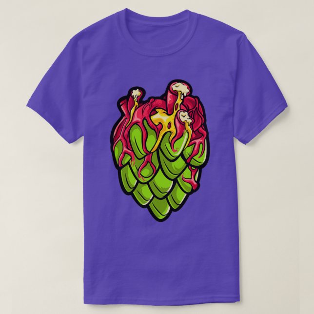 Hops Craft Beer Heart Brewer Hobby brewer T T-Shirt (Design Front)