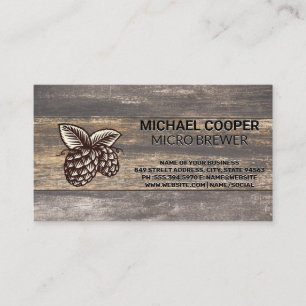 Hops   Wooden Boards   Brewery Business Card