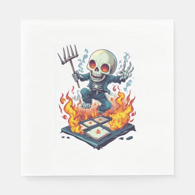 Hopscotch from Hell – Funny Demon Skull Napkin (Front)