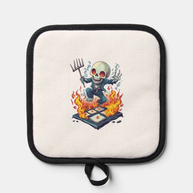 Hopscotch from Hell � Funny Demon Skull Pot Holder (Front)