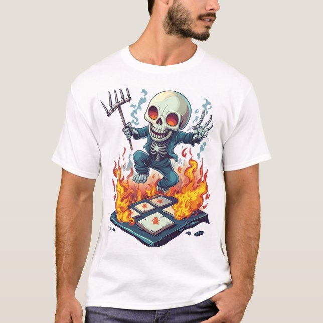 Hopscotch from Hell � Funny Demon Skull T-Shirt (Front)
