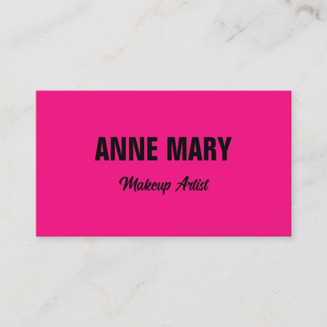 Hopt Pink Fuchsia Black Colourful Bright Trendy Business Card (Front)
