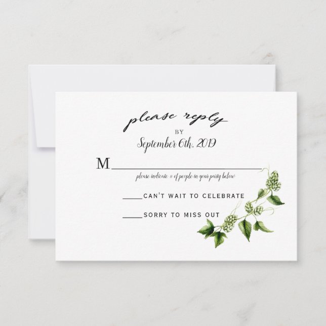 Hopvine Wedding Invitation RSVP Card (Front)