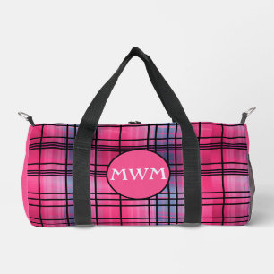 "Hor Pink" Plaid Monogram Duffel Bag