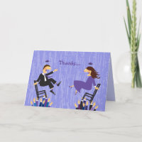 Hora Chair Dance B'nai B'not Folded Thank You Card