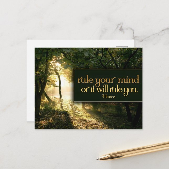 Horace Inspirational Quote "Rule your mind" Postcard (Front/Back In Situ)