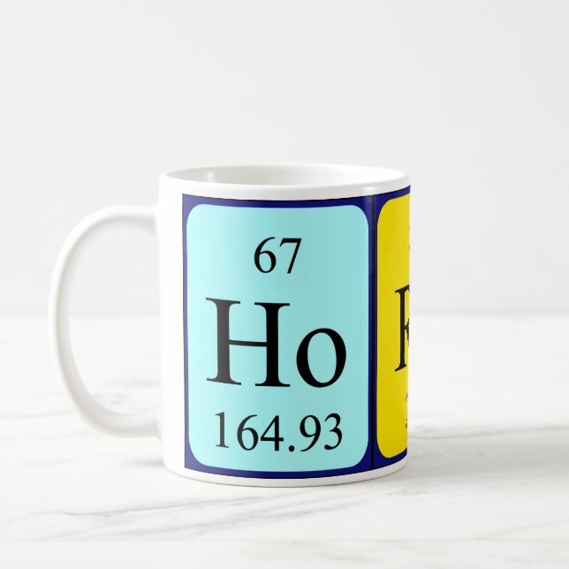 Horace periodic table name mug (Left)