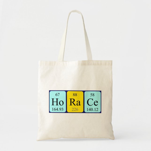 Horace periodic table name tote bag (Front)