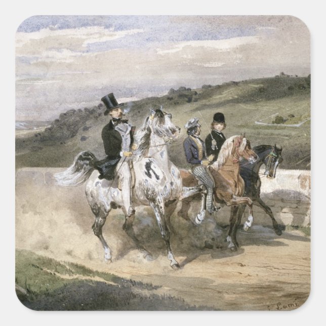 Horace Vernet and his Children Square Sticker (Front)