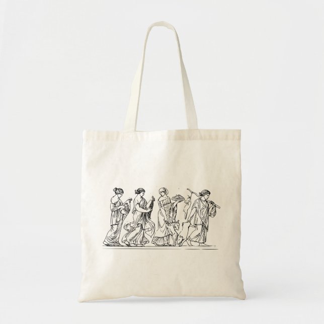 horae, poetry, goddess, womens, sandro botticelli tote bag (Front)