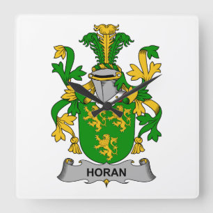 Horan Family Crest Square Wall Clock