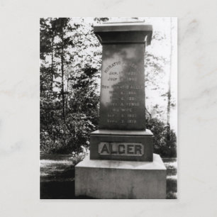 Horatio Alger's grave in Natick, Massachusetts Postcard