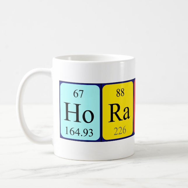 Horatio periodic table name mug (Left)