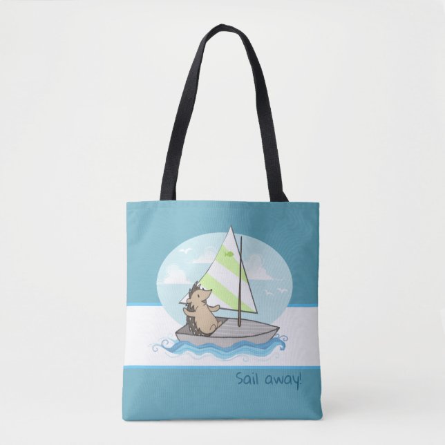 Horatio the Hedgehog- Sail Away Tote Bag (Front)